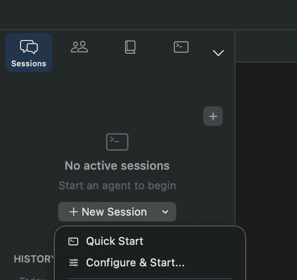 セッション起動メニュー